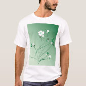 Witte en groene bloemen t-shirt (Voorkant)