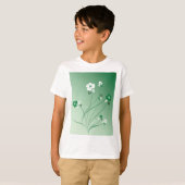 Witte en groene bloemen t-shirt (Voorkant volledig)