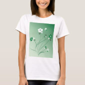 Witte en groene bloemen t-shirt (Voorkant)