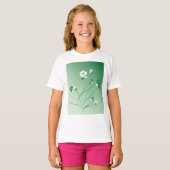 Witte en groene bloemen t-shirt (Voorkant volledig)