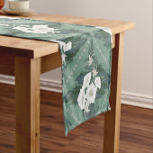 Witte en Groene Bloemen Tafelloper (Voorbeeld)