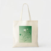 Witte en groene bloemen tote bag (Voorkant)