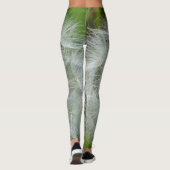 Witte en groene bloemenleggins leggings (Achterkant)