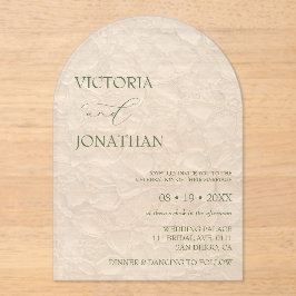 Witte en groene bruiloft acryl uitnodigingen