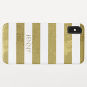 Witte en groene bruine strepen Case-Mate iPhone case (Achterkant (horizontaal))