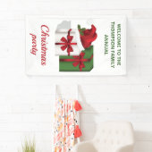 Witte en groene cadeaudozen met aangepaste tekst spandoek (Insitu)