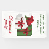 Witte en groene cadeaudozen met aangepaste tekst spandoek (Horizontaal)