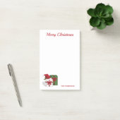 Witte en groene cadeaudozen met een kerstmuts post-it® notes (Kantoor)