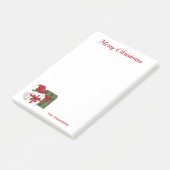 Witte en groene cadeaudozen met een kerstmuts post-it® notes (Schuin)