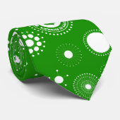 Witte en groene cirkels met groen St. Patrick-pict Stropdas (Opgerold)
