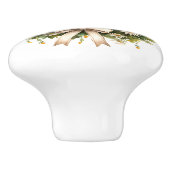 Witte en groene Daisy Deur Krans Keramische Knop (Zijkant)