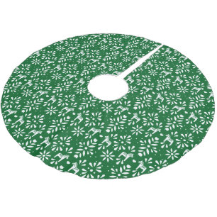 Witte en groene Dala paard Scandinavische patroon Kerstboom Rok