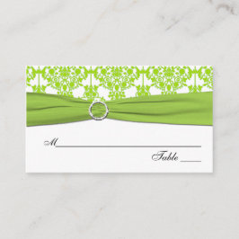 Witte en groene damast Plaatskaarten Plaatskaartje