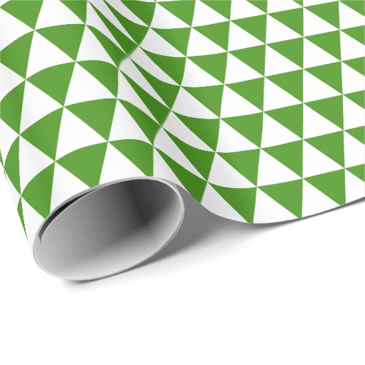 Witte en groene driehoeken cadeaupapier (Rol Hoek)