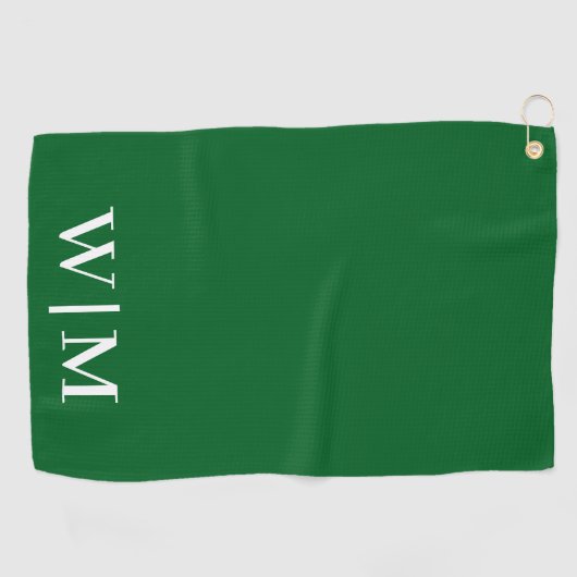 Witte en groene gepersonaliseerde golfhanddoek (Horizontaal)