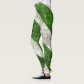 Witte en groene grunge strepen leggings (Links)