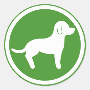 Witte en groene huisdieren welkom ronde sticker
