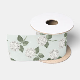 Witte en groene Hydrangea Bloesem Bloemstuk Satijnen Lint