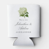 Witte en groene Hydrangea bruiloft gunst Blikjeskoeler (Achterkant)