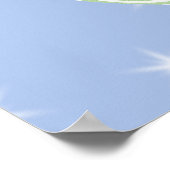 Witte en groene kerst Bauble. Op Starry Blue. Poster (Hoek)