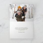 Witte en groene kerst Botanische lijn Kunst Foto H Feestdagen Kaart (Binnen)