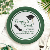 Witte en groene klasse van 2025 Afstuderen Papieren Bordje