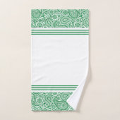 Witte en groene  paisley met strepen bad handdoek (Handdoek)