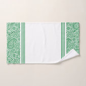 Witte en groene  paisley met strepen bad handdoek (Handdoek)
