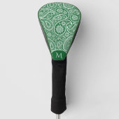 Witte en groene paisleypatroon golfheadcover (Voorkant)