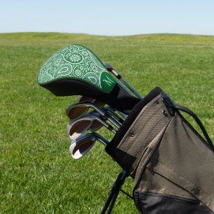 Witte en groene paisleypatroon golfheadcover