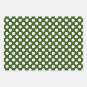 Witte en Groene Polka Dots Inpakpapier Vel (Voorkant 2)
