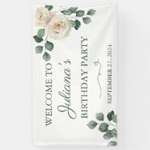 Witte en groene Rozen banner (Verticaal)