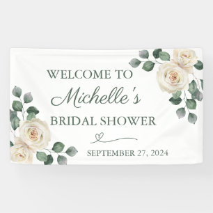 Witte en groene Rozen banner