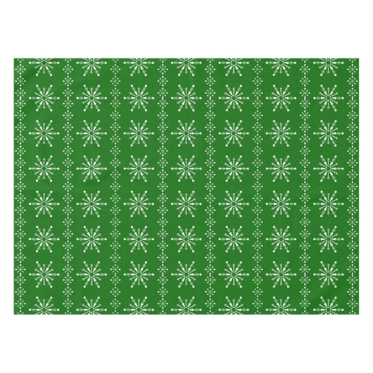 Witte en groene sneeuwvlokken voor kerstmis tafelkleed (Voorkant (Horizontaal))