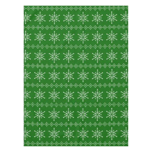 Witte en groene sneeuwvlokken voor kerstmis tafelkleed (Voorkant)
