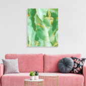 Witte en groene steen textuur canvas afdruk (Insitu (Woonkamer))