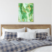 Witte en groene steen textuur canvas afdruk (Insitu (Slaapkamer))