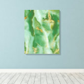 Witte en groene steen textuur canvas afdruk (Insitu (Houten vloer))