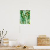 Witte en groene steen textuur poster (Keuken)