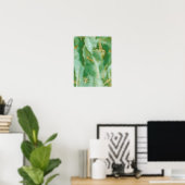 Witte en groene steen textuur poster (Thuiskantoor)