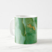Witte en groene steenstructuur koffiemok (Voorkant links)