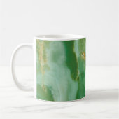 Witte en groene steenstructuur koffiemok (Links)