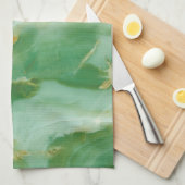 Witte en groene steentextuur theedoek (Quarter Fold)