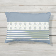 Witte en groene streep met blauwe Floral