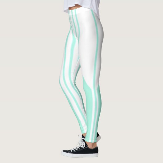 Witte en groene strepen leggings (Links)