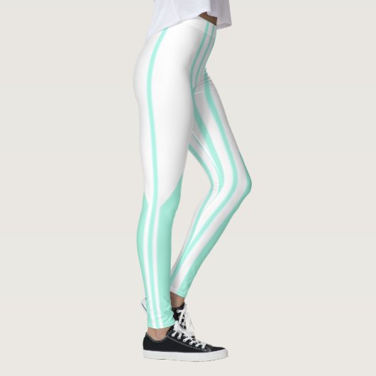 Witte en groene strepen leggings (Rechts)