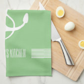 Witte en groene strepen (Nautical Boat Anchor) Theedoek (Quarter Fold)