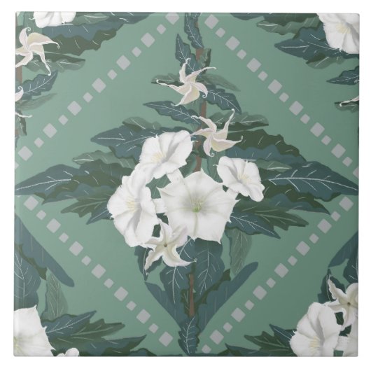 Witte en groene Tegel Tegeltje (Voorkant)