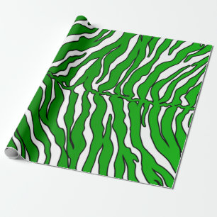 Witte en groene tijgerstrepen Dierenprint Cadeaupapier