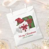 Witte en groene vakken met aangepaste tekst bedankzakje (Geknipt)